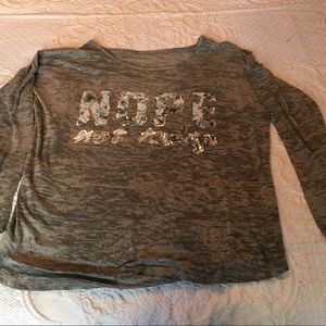 Lane Bryant lightweight heathered gray tee